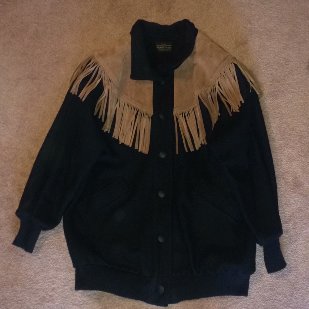 Western wool fringe coat